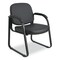 Alera Genaro Series 25 in. x 24.80 in. x 33.66 in. Faux Leather Half-Back Sled Base Guest Chair - Black